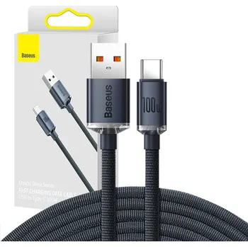 Datový kabel Baseus Crystal Shine kabel USB na USB-C, 100 W, 2 m (černý)