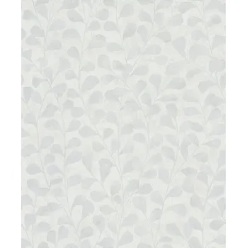 Tapeta Tapeta do pokoju s motivem listů, bílá, šedá, perleťová, vinylová