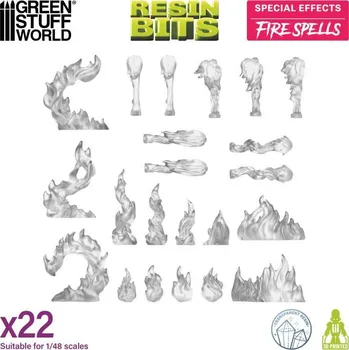 Plastikový model 3D Printed Set Fire Spells – 3D tištěné ohňové efekty (22 ks)