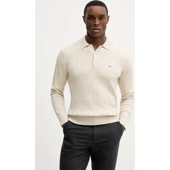 Pánský svetr Bavlněný svetr Tommy Hilfiger MW0MW41955 béžová 01X, vel. XL