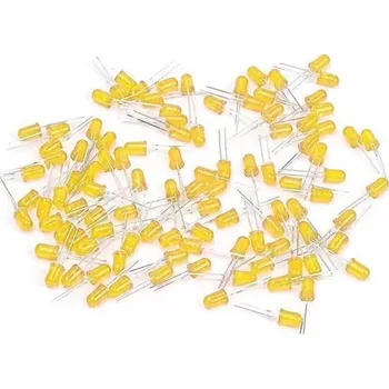 Elektronická součástka LED 5mm žlutá difuzní, balení 100ks