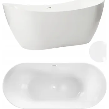 Volně stojící akrylátová vana AquaUno 602, odtok uprostřed, 170 x 72 cm