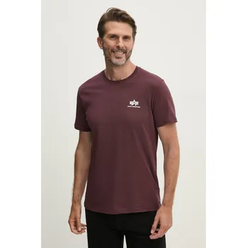Pánské tričko Bavlněné tričko Alpha Industries 188505.21 burgundské 83X, vel. M