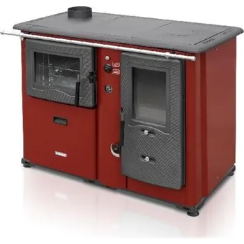 Sporák na tuhá paliva Termomont Temy Plus P 20 teplovodní sporák levý červený