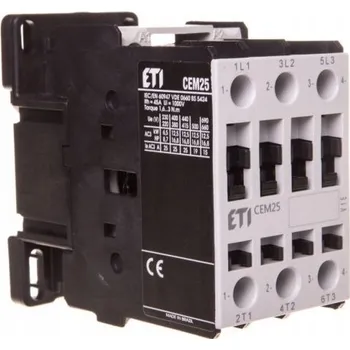 modulární přístroj a rozvaděč STYKAČ VZDUCHOVÝ 3P 25A AC 11kW 230V CEM25.00-230V ETI 004645103