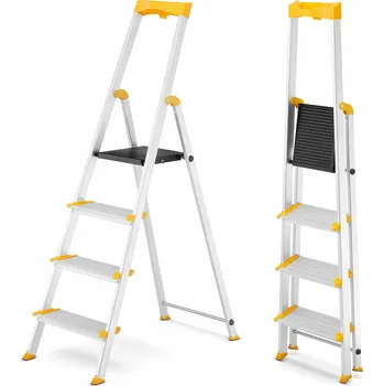 Žebřík Drabest jednostranný 4stupňový hliníkový Žebřík 150 kg