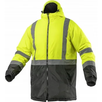 pracovní bunda LEDA výstražná bunda parka zateplená žlutá S