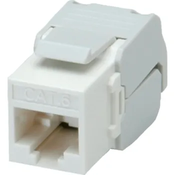 Síťový konektor ROLINE Keystone konektor RJ45 kat. 6, šedý, nestíněný, 180°