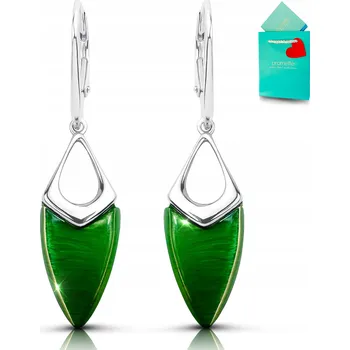 Náušnice Náušnice obsidián stříbrné, zelený kámen, obsidián s kamenem, stříbro 925