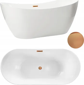 Volně stojící akrylátová vana AquaUno 602, odtok uprostřed, 170 x 72 cm