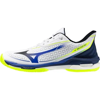 Pánská tenisová obuv Pánská tenisová obuv Mizuno Wave Exceed Tour 7 Clay White/Dazzling Blue/Lightning EUR 46