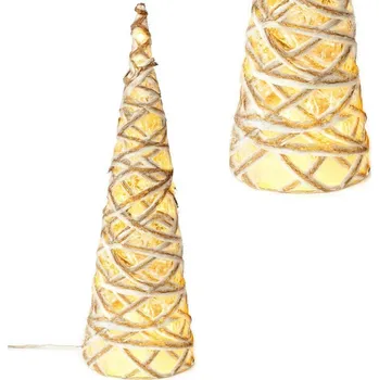 Bytová dekorace Vánoční LED stromek HOLLY 40 cm teplá bílá