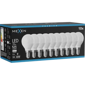 Žárovka Mexen Nova 10x LED žárovka E14, G45, 5W, Neutrální - 4000K, 525 lm - L101-E14-0540-01x10 Żarówki LED