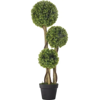 umělá květina HOMCOM Umělá rostlina, 90 cm，Umělá rostlina, zimostráz v květináči, umělý strom s UV ochranou, pokojová rostlina do obývacího pokoje, světle zelená| Aosom