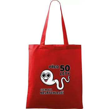 Před 50 lety jsem byl nejrychlejší - Taška bavlněná - 42 x 38 cm ( Červená )