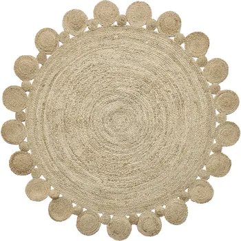 Koberec Ručně vázaný kusový koberec Hesper J-15 Natural kruh, 80x80 (průměr) kruh, béžová, chodba / předsíň, Diamond Carpets India - 1 rok na vrácení + DOPRAVA ZDARMA k Vám i zpět