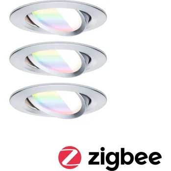 Svítidlo PAULMANN LED vestavné svítidlo Nova Coin kruhové 84mm 50° RGBW+ 3x6W 230V hliník broušený hliník - PAULMANN P 92435