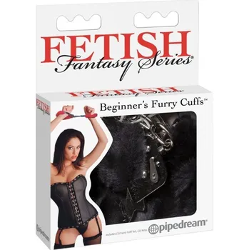 Kovová pouta s černým plyšem,