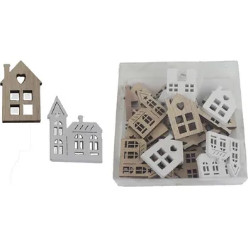 Vánoční dekorace Vánoční kostelík, 24 ks D6421