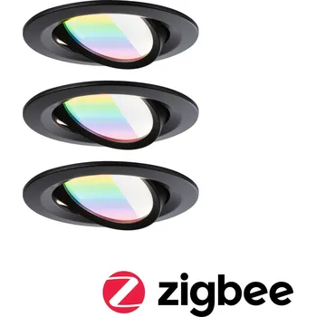 Svítidlo PAULMANN LED vestavné svítidlo Nova Coin kruhové 84mm 50° RGBW+ 3x6W 230V černá mat hliník - PAULMANN P 92437