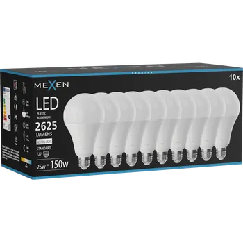 Žárovka Mexen Nova 10x LED žárovka E27, A95, 25W, Neutrální - 4000K, 2625 lm - L100-E27-2540-01x10 Żarówki LED