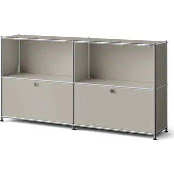 Koupelnový nábytek 718284 - Tchibo - Kovová odkládací skříňka »Cn3 Slim Line« se 2 přemístitelnými výklopnými dvířky - barva: šedá