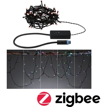 Venkovní osvětlení PAULMANN Plug & Shine LED světelný řetěz Yuna RGB 7,4m IP44 3W černá - PAULMANN P 94642