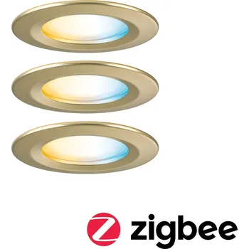 Svítidlo PAULMANN LED vestavné svítidlo Nova Coin IP44 kruhové 78mm měnitelná bílá 3x6W 230V zlatá mat hliník - PAULMANN P 92445