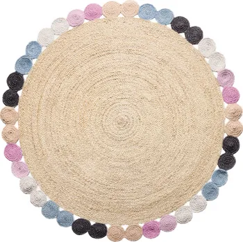 Koberec Ručně vázaný kusový koberec Arcadia SM-01 Natural Multi kruh, 80x80 (průměr) kruh, vícebarevná, chodba / předsíň, Diamond Carpets India - 1 rok na vrácení + DOPRAVA ZDARMA k Vám i zpět