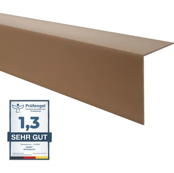 Stavební profil Rohová lišta z tvrdého PVC, dekorativní profil 20x20 mm, hnědá, 1,5 m