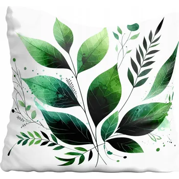 Povlak na polštářek Dekorační povlak na polštář s motivem listů - akvarel, 35x35 cm