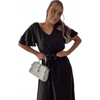 Dámské šaty ŠATY černé midi šaty FW106 M/L - 39