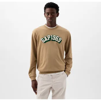 Pánská mikina Mikina GAP Logo Crewneck Sweatshirt Perfect Khaki M