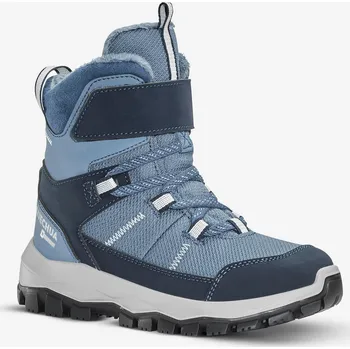 Dívčí obuv QUECHUA Dětské turistické nepromokavé boty na suchý zip SH 500 MTN 28 MODRÁ|ZELENÁ|ŠEDÁ
