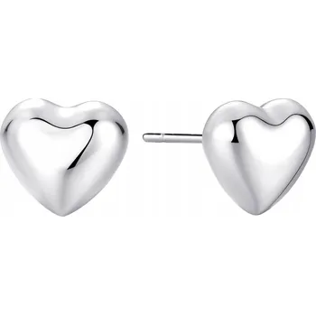 Náušnice Stříbrné náušnice srdce pecky puzety stříbro o ryzosti 925