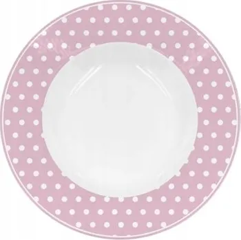 Talíř Růžový puntíkatý talíř 22 cm