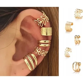 Náušnice Sada náušnic ve zlaté barvě Nasazovací klips 5 ks Náušnice na ucho1