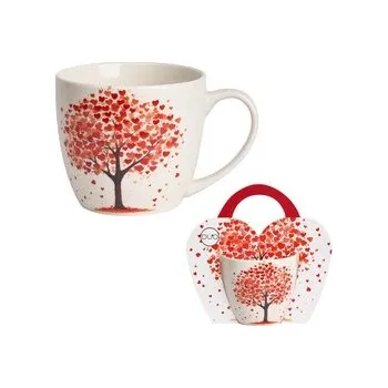 Kubek 460 ml w "koszyczku" DRZEWO