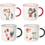 Sada 4 ks porcelánových hrnků CHRISTMAS LAUGHT 4x200 ml vícebarevný