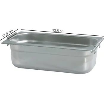 Plech na pečení TOMGAST | Gastronádoba STANDARD velikost GN 1/3, výška 20 cm, s UCHYTY (Gastronádoba s úchyty GN 1/3 - hloubka 20 cm)