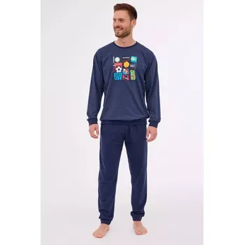 Pánské pyžamo WINNER 308/258 Tmavě modrá vzor - Cornette tmavě modrá - vzor XXL