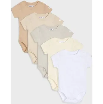 Dětská móda Sinsay - Sada 5&nbsp;kusů bavlněných body - béžová - 867FW-02X - 867FW-02X-62