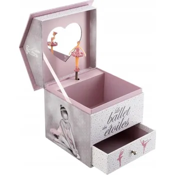 hrací skříňka Šperkovnice Atmosphera růžová s hracím strojkem a zrcátkem pro dívku