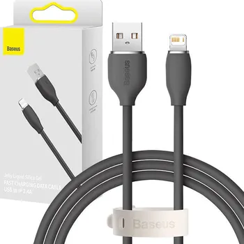 Datový kabel USB kabel Baseus Jelly Lightning, 2,4 A, 1,2 m (černý)