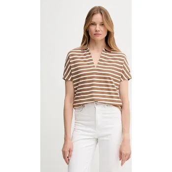 Pánské tričko Polo tričko Tommy Hilfiger WW0WW46512 hnědá 88X, vel. XL