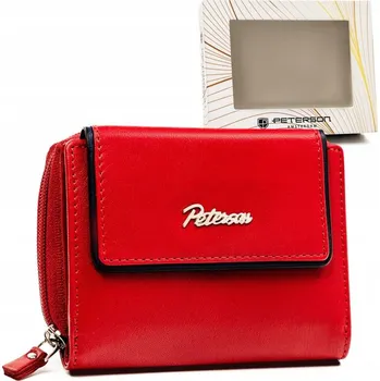 Peněženka Malá, kožená dámská peněženka na patentku a zip Barva: červená || námořnictvo