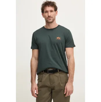 Bavlněné tričko Alpha Industries Basic T Small Logo 188505.353 tyrkysová 69X, vel. XL