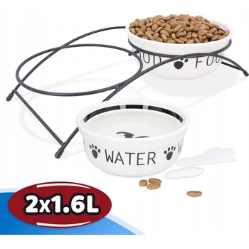 Miska pro psa Trixie misky na stojanu pro psa, miska na vodu, krmivo 2 x 1,6 L