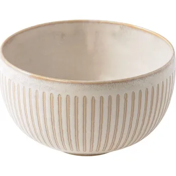 Jídelní miska RIDGED ALABASTER 15 cm, 700 ml, béžová, keramika, MIJ