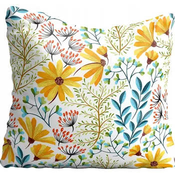 Polštář Povlak na polštář s květinami 50x50 cm